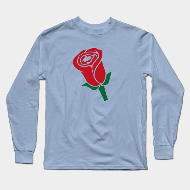 Red Rose Bud Long Sleeve T-Shirt by PatrioTEEism